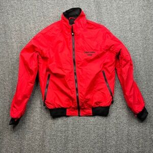 WearGuard Jacket Mens Medium Red Employee Taslan Nylon Fleece Lined Work Bomber